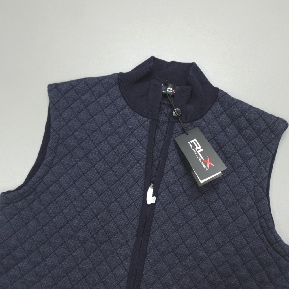 Ralph Lauren RLX Golf Full Zip Vest Men's Size M Quilted Silk Blend $298.00